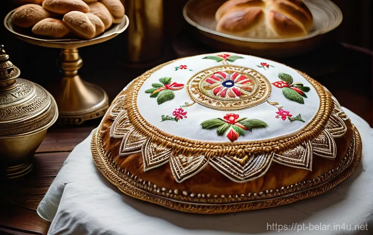 벨라루스 결혼 풍습 - Prompt 1: The Bountiful Karavai Blessing**