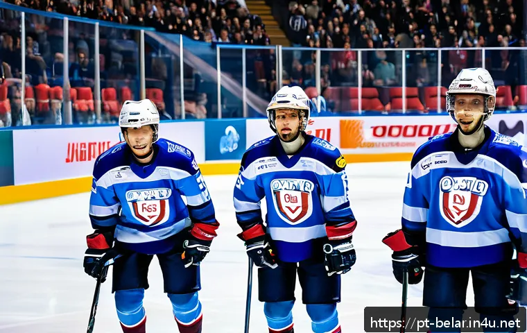 벨라루스에서 유명한 스포츠 - A vibrant ice hockey arena in Minsk during a packed Dinamo Minsk game, featuring modern architecture...